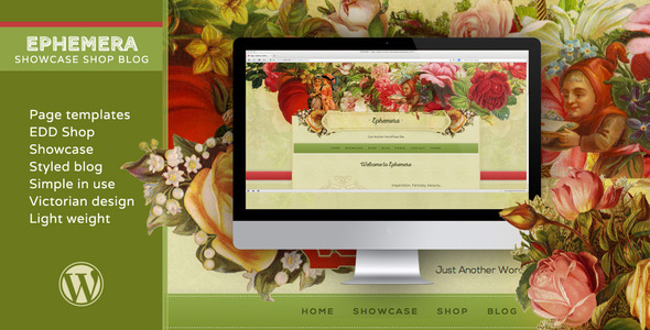 Ephemera–Showcase EDD Shop Blog In Victorian Style (WordPress)